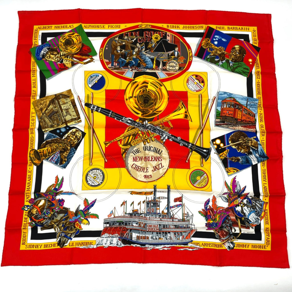 Hermes Scarf Carre 90 Silk The Original New Orleans Creole Jazz