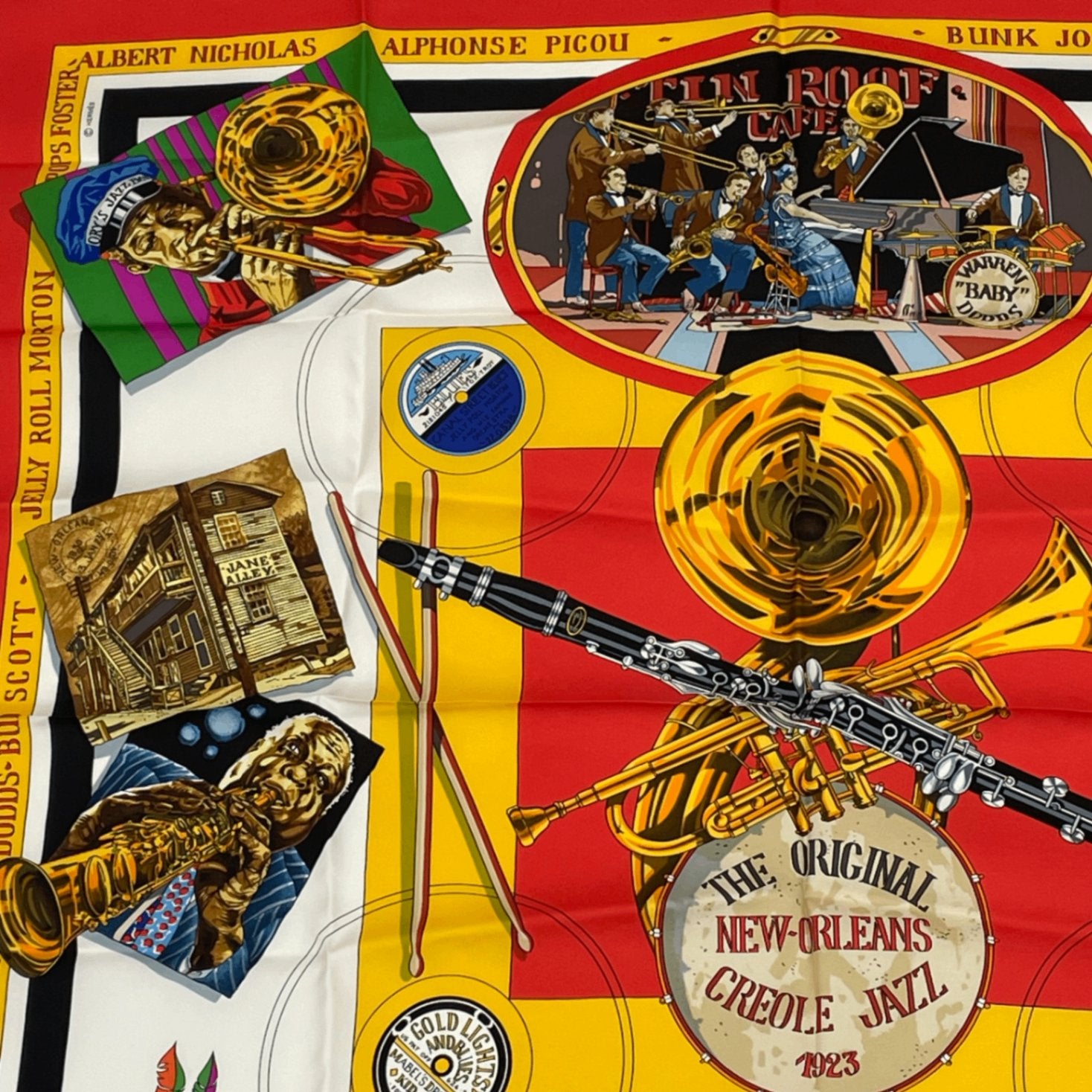 Hermes Scarf Carre 90 Silk The Original New Orleans Creole Jazz