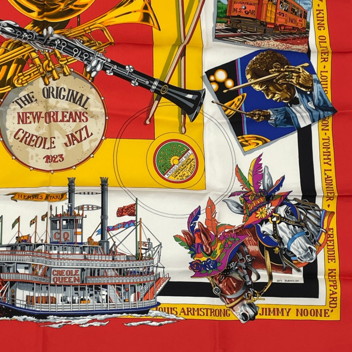 Hermes Scarf Carre 90 Silk The Original New Orleans Creole Jazz
