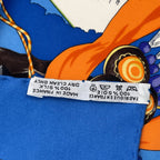 Hermes Scarf Carre 90 Feria de Sevilla Holidays In Seville Silk 100% Blue