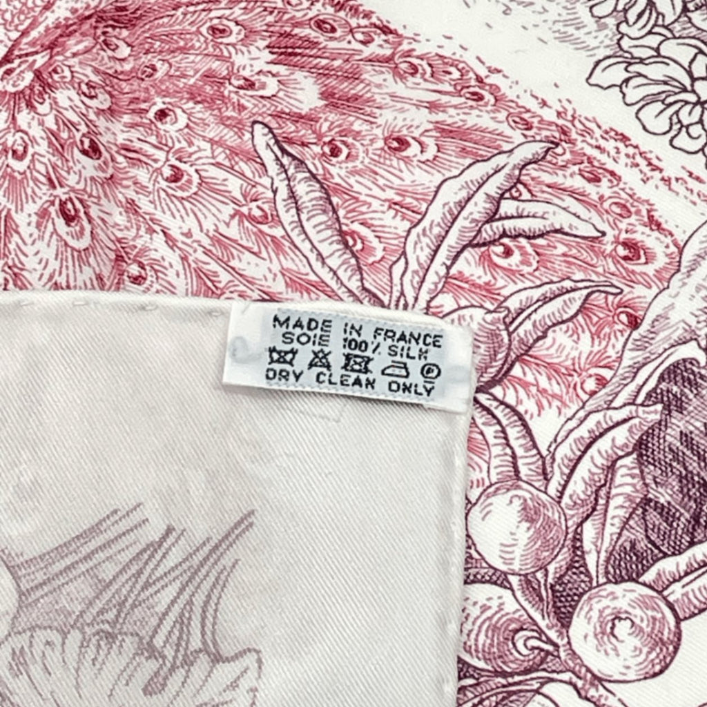 Hermes Carre 90 Silk Scarf le Jardin de Leila's Garden White