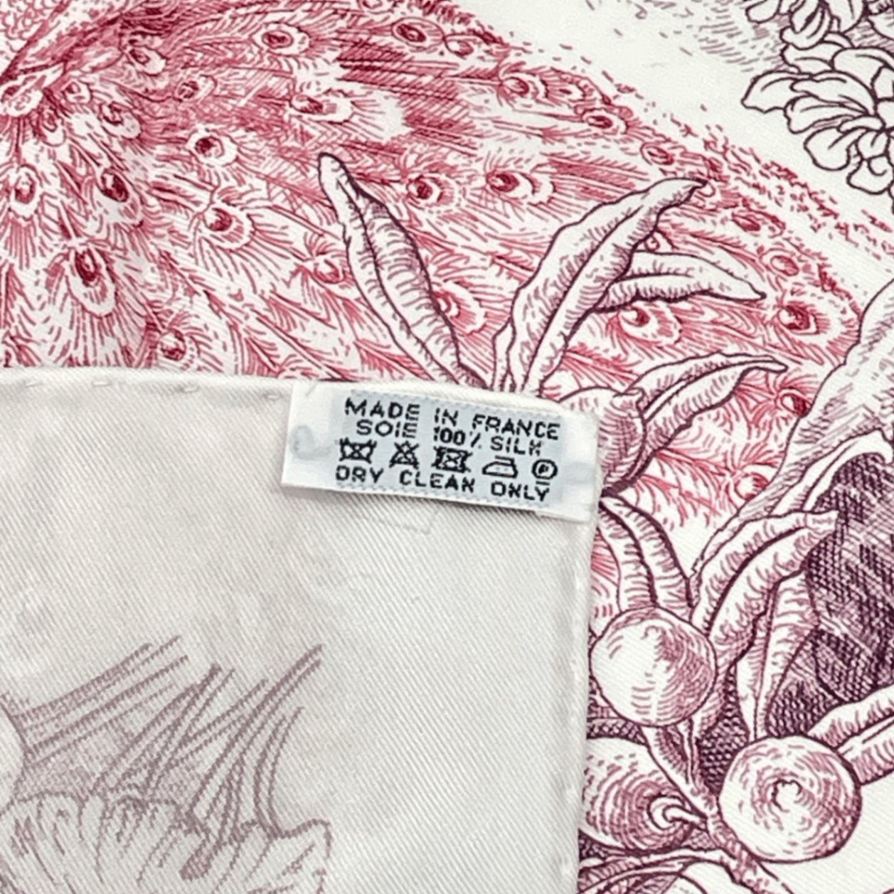 Hermes Carre 90 Silk Scarf le Jardin de Leila's Garden White