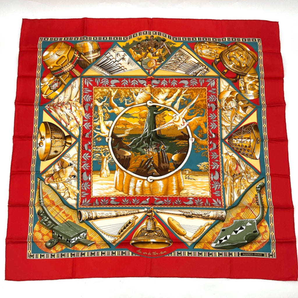 Hermes Scarf Carre 90 Au Son du Tam Silk