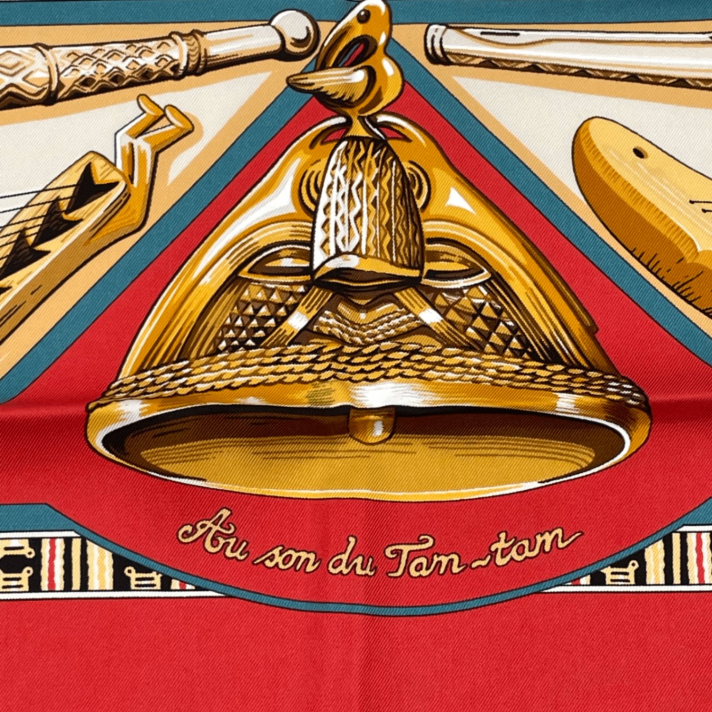 Hermes Scarf Carre 90 Au Son du Tam Silk