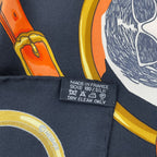 Hermes Carre 90 Scarf Silk Les Parisiens Black Gold