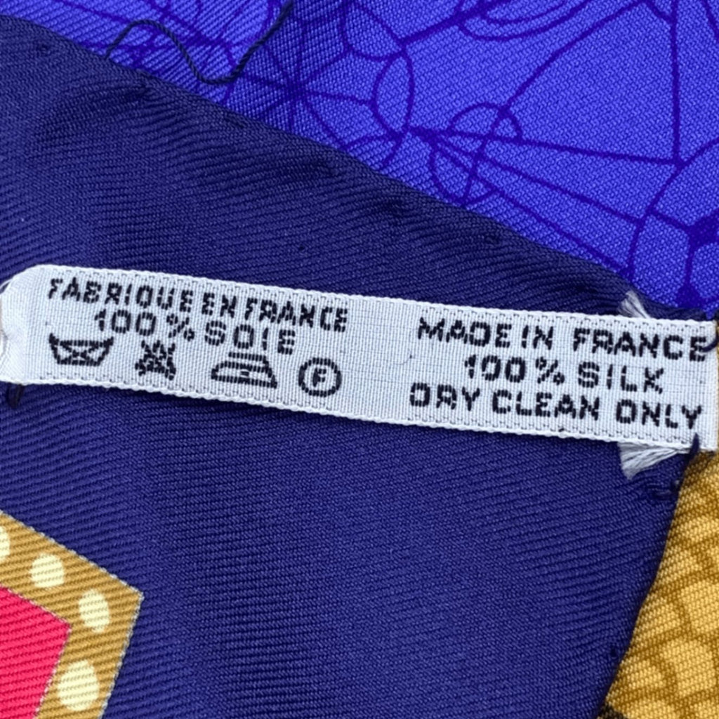 Hermes Scarf Carre 90 Silk Les Bissone de Venise Venice Ship Festival Red Blue