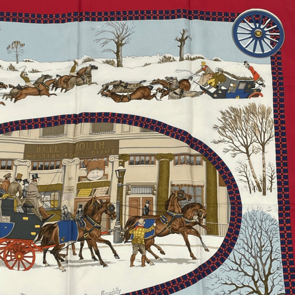 Hermes Carre 90 Mail Scarf Silk