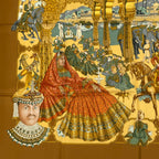 Hermes Carre 90 Silk Scarf Splendeur Des Maharajas Yellow Multicolor