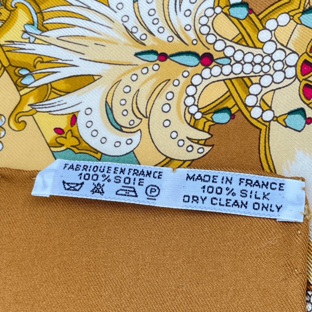 Hermes Carre 90 Silk Scarf Splendeur Des Maharajas Yellow Multicolor