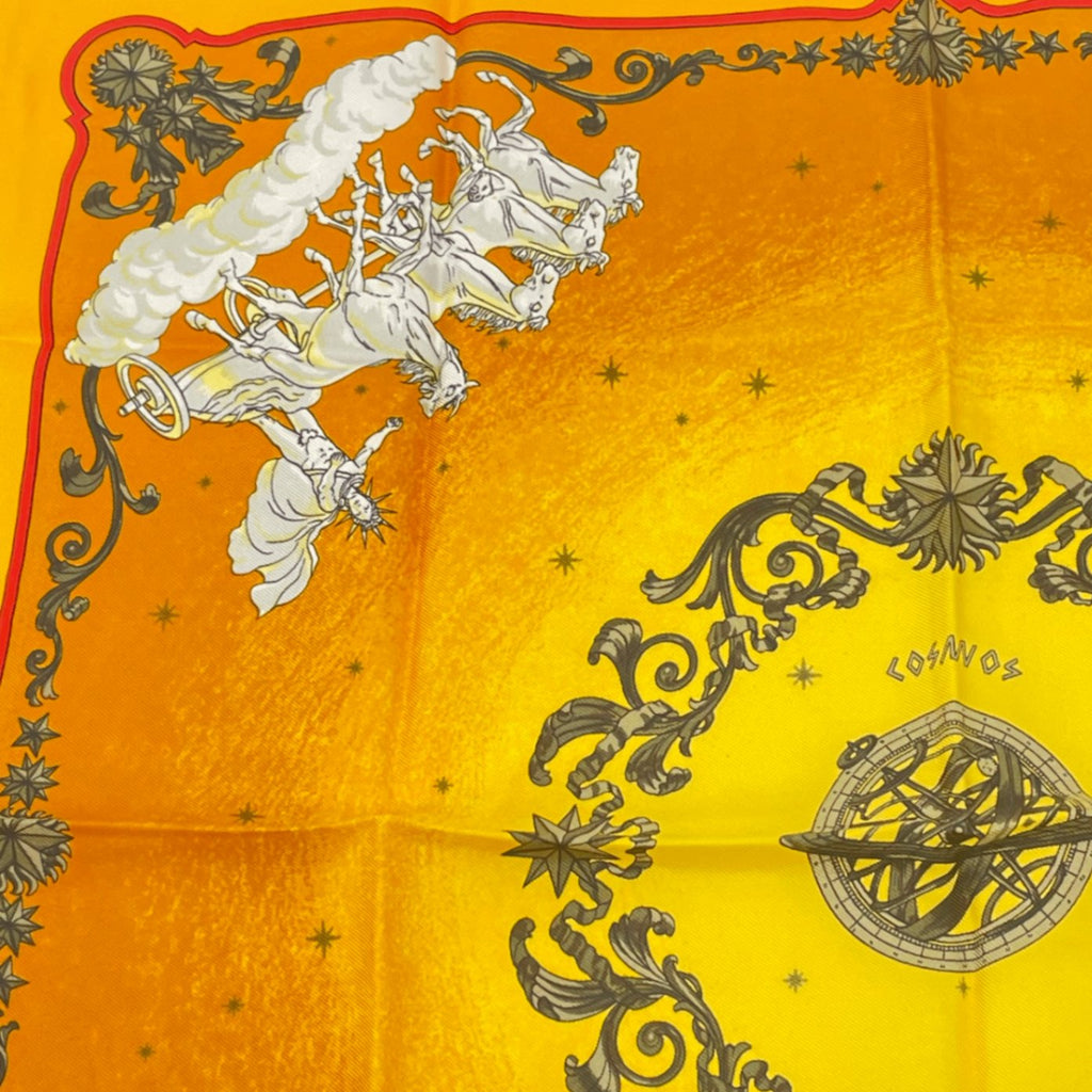 Hermes Scarf Cosmos Space Viewing Silk Orange Multicolor