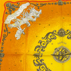 Hermes Scarf Cosmos Space Viewing Silk Orange Multicolor