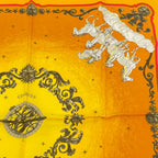 Hermes Scarf Cosmos Space Viewing Silk Orange Multicolor