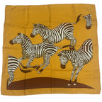Hermes le Zebres Zebra Scarf Silk Carre 90 Orange
