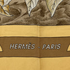 Hermes Carre 90 Casse Noisette Nutcracker Squirrel Pattern Nut Scarf Silk Yellow