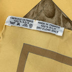 Hermes Carre 90 Casse Noisette Nutcracker Squirrel Pattern Nut Scarf Silk Yellow