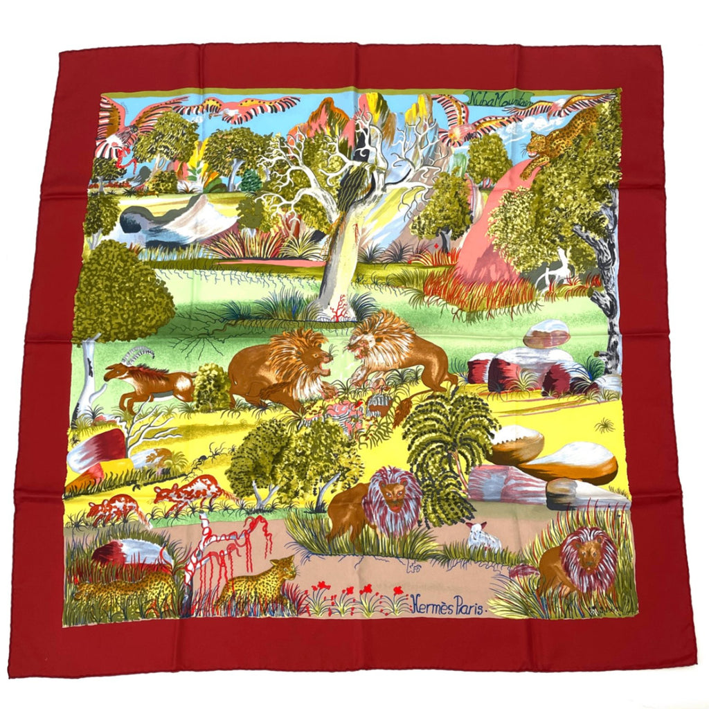 Hermes Carre 90 Nuba Mountain Scarf Silk 100%