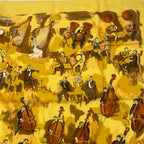 Hermes Carre 90 Concerto Silk Scarf Yellow