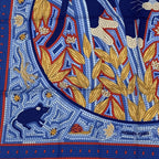 Hermes Carre 90 Cave Felem Beware Of Cats Scarf Silk 100% Multicolor