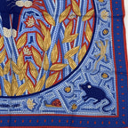 Hermes Carre 90 Cave Felem Beware Of Cats Scarf Silk 100% Multicolor