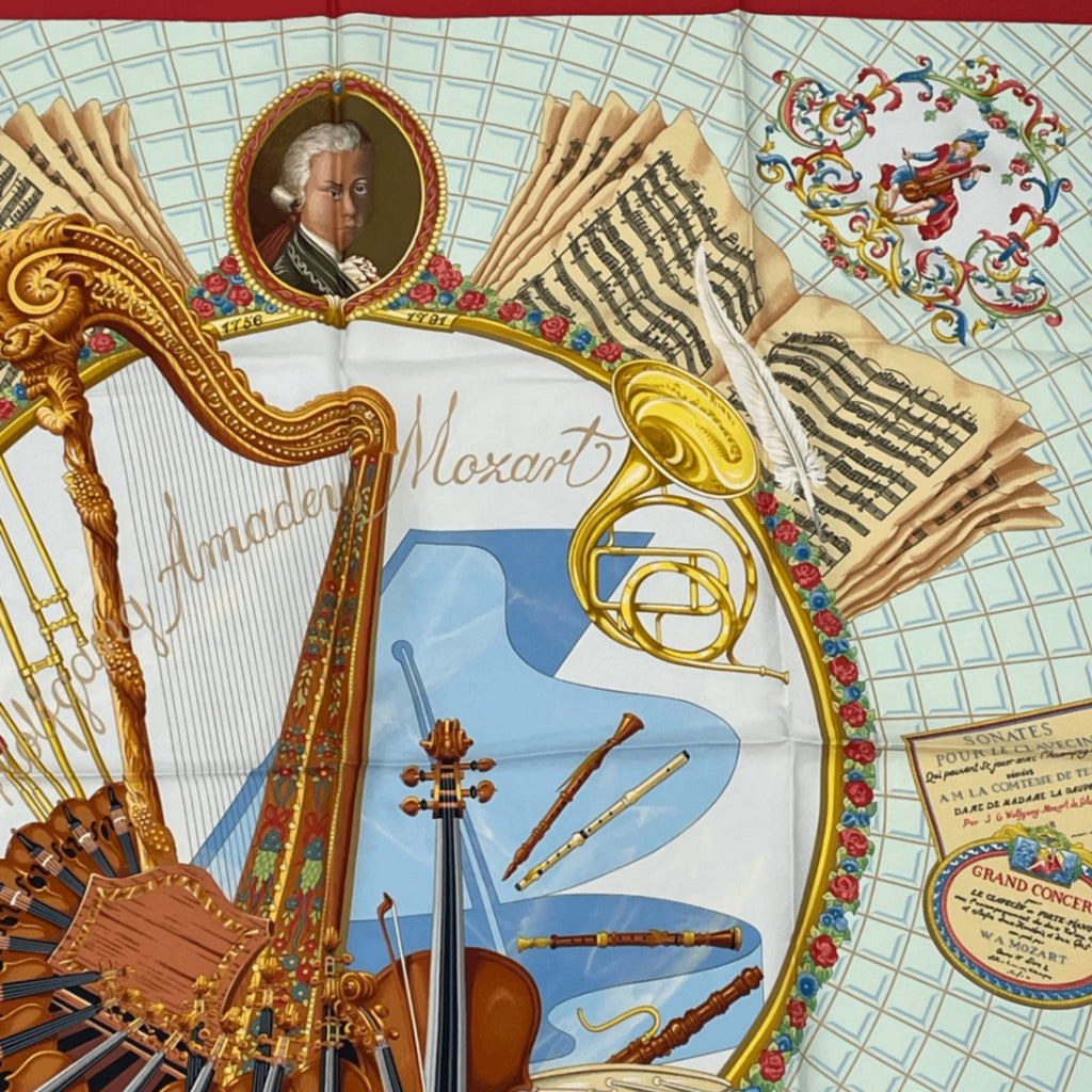 Hermes Carre 90 Wolfgang Amadeus Mozart Hymn To Silk Scarf Multicolor