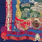 Hermes Carre 90 L Atlantide Atlantis Silk Scarf Navy