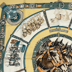 Hermes Carre 90 Chevaux de Trait Draft Horse Scarf Silk Yellow