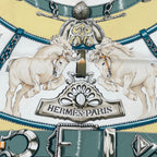 Hermes Carre 90 Chevaux de Trait Draft Horse Scarf Silk Yellow