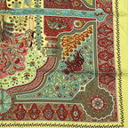 Hermes Carre 90 Silk Scarf Aux Portes du Palais Royal Palace Door Green