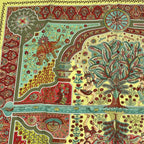 Hermes Carre 90 Silk Scarf Aux Portes du Palais Royal Palace Door Green
