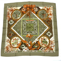 Hermes Carre 90 Silk Scarf le Jardin Des Coptes Coptic Garden Green