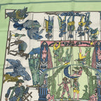 Hermes Carre 90 le Temps Des Marionnettes Marionette Time Silk Scarf Green