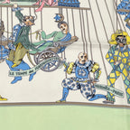 Hermes Carre 90 le Temps Des Marionnettes Marionette Time Silk Scarf Green