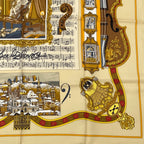 Hermes Carre 90 In Salzburg Yellow Orange Scarf Silk