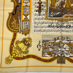 Hermes Carre 90 In Salzburg Yellow Orange Scarf Silk