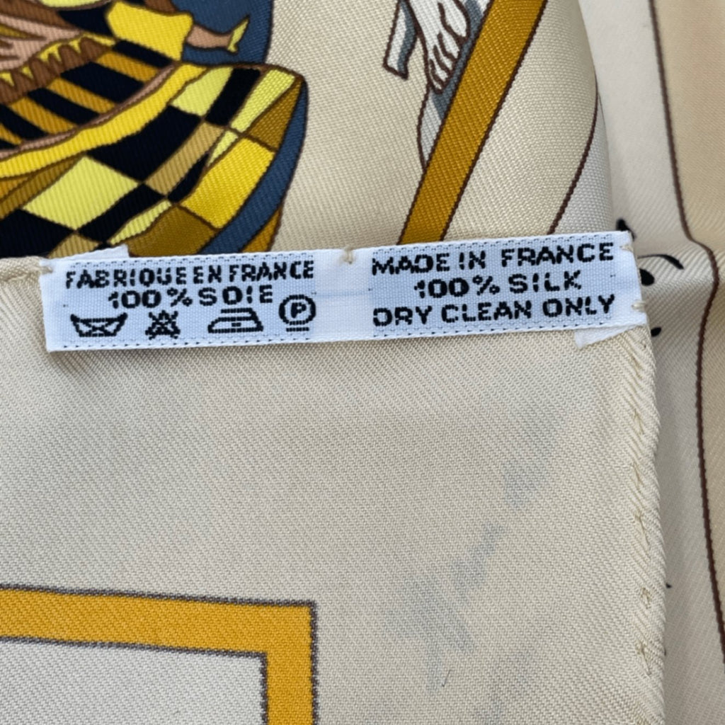 Hermes Carre 90 In Salzburg Yellow Orange Scarf Silk