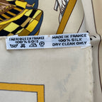 Hermes Carre 90 In Salzburg Yellow Orange Scarf Silk