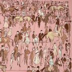 Hermes Carre 90 Paddock Pink Scarf Silk