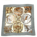 Hermes Carre 90 Les Quatre Saisons Four Seasons Brown Animal Flower Scarf Silk