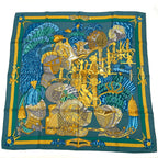Hermes Scarf Carre 90 Armets Et Panache Feathered Cavalry Helmet Silk Blue
