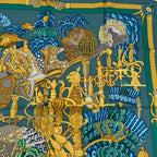 Hermes Scarf Carre 90 Armets Et Panache Feathered Cavalry Helmet Silk Blue