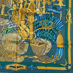 Hermes Scarf Carre 90 Armets Et Panache Feathered Cavalry Helmet Silk Blue
