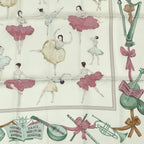 Hermes Carre 90 Silk Scarf la Danse Ballerina Beige