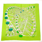 Hermes Carre 90 Scarf Grande Roue Ferris Wheel Green