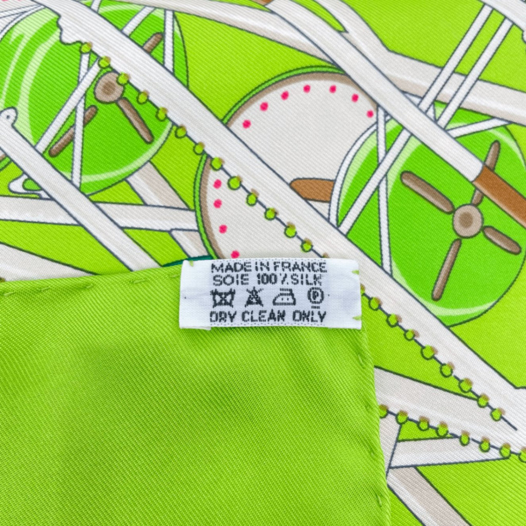 Hermes Carre 90 Scarf Grande Roue Ferris Wheel Green