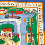 Hermes Carre 90 RE Tour A la Terre Return Silk 100% Scarf Blue