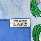 Hermes Carre 90 RE Tour A la Terre Return Silk 100% Scarf Blue