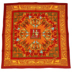 Hermes Carre 90 Early America Vintage Animal Print Scarf Silk