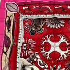 Hermes Carre 90 la Vie du Grand Nord Life In The Arctic Circle Pink Scarf Silk