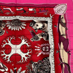 Hermes Carre 90 la Vie du Grand Nord Life In The Arctic Circle Pink Scarf Silk
