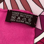 Hermes Carre 90 la Vie du Grand Nord Life In The Arctic Circle Pink Scarf Silk